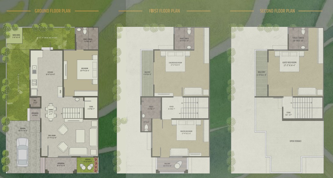 4 BHK Bungalow floor plan
