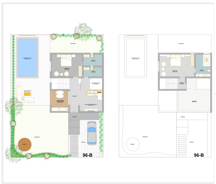 3 BHK Villa floor plan