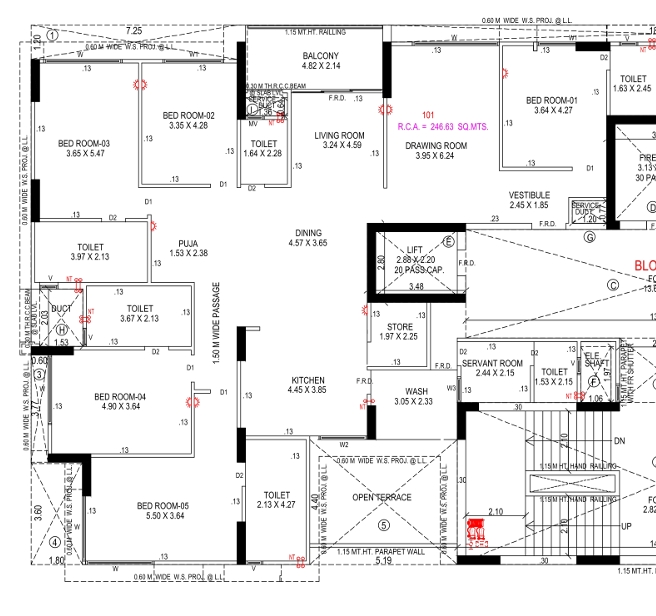 4 BHK Flat floor plan