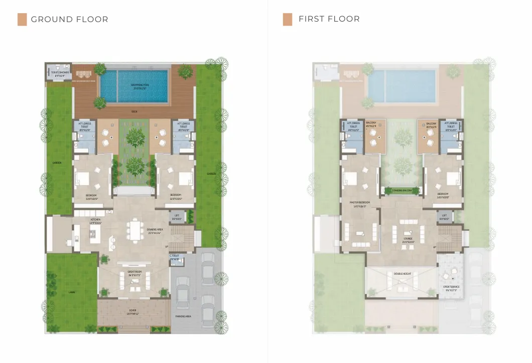 4 BHK Villa floor plan