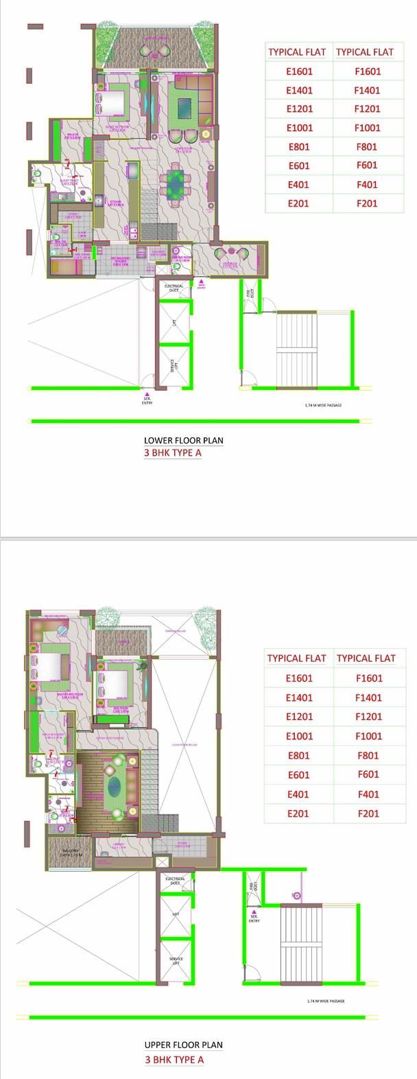 3 BHK Duplex floor plan