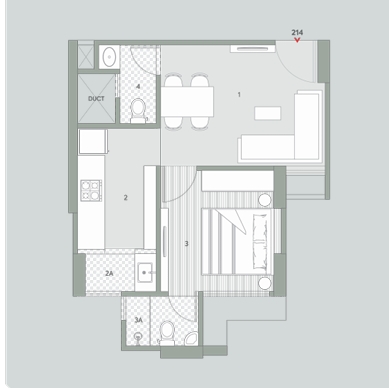 1 BHK Flat floor plan