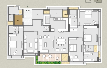 4 BHK Flat floor plan
