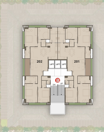4 BHK Flat floor plan