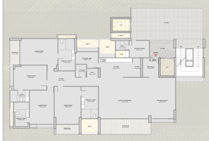 4 BHK Flat floor plan