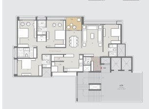 4 BHK Flat floor plan