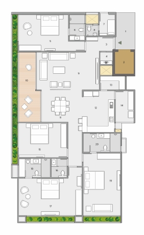 4 BHK Flat floor plan