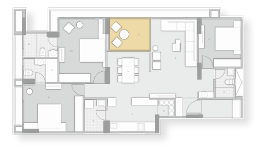3 BHK floor plan