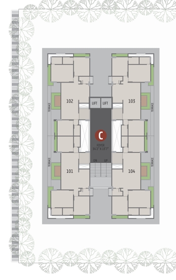 3 BHK Flat floor plan