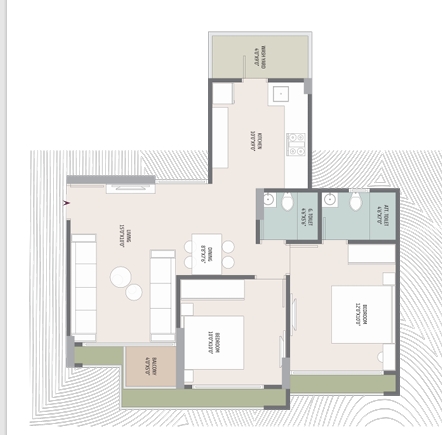 2 BHK Flat floor plan