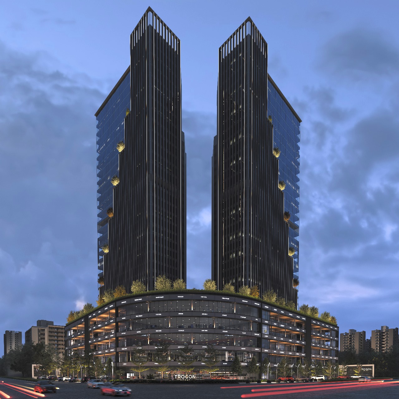 Trogon Twin Towers view 2